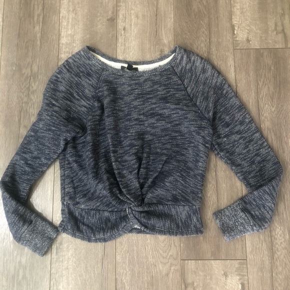 J Crew twist front sweatshirt blue xs - Picture 3 of 7